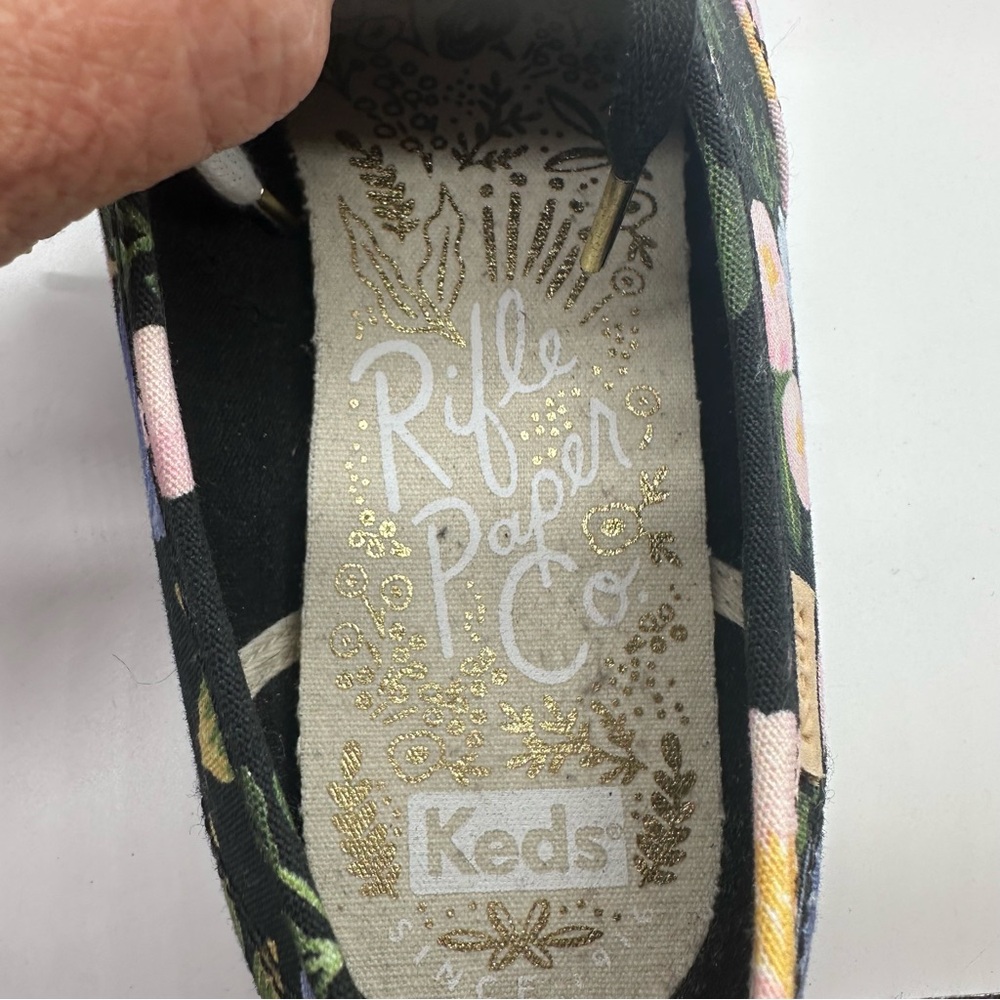 Keds X Rifle Paper Co Floral Canvas Sneakers 7.5 - Picture 10 of 11